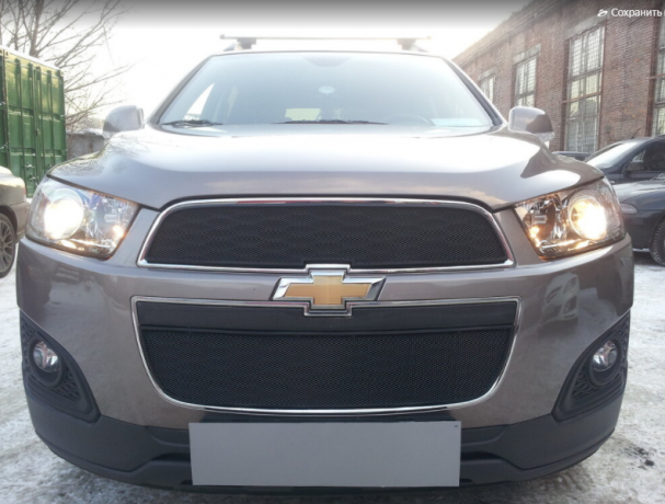 Защита радиатора "Standart" Chevrolet Captiva рестайлинг (2013-2015) чёрная купить недорого с доставкой в Пушкино