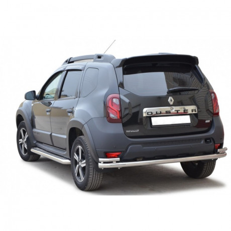 Защита заднего бампера «Труба с уголками» (d63.5) для Renault Duster (2015-н.в.)(Окрашенное) купить недорого с доставкой в Пушкино