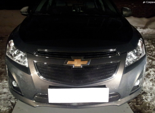 Защита радиатора "Standart" Chevrolet Cruze (2012-2015) верх, чёрная купить недорого с доставкой в Пушкино