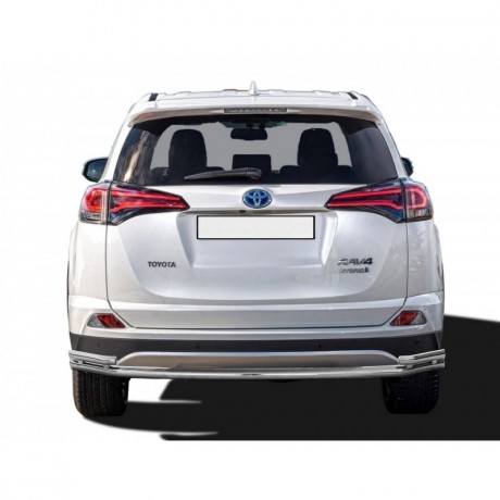 Защита заднего бампера «Труба с уголками» (d51/40) для Toyota RAV4 рестайлинг, (2015-н.в.)(Окрашенное) купить недорого с доставкой в Пушкино