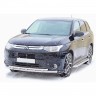 Защита переднего бампера «Труба двойная» (d63,5) для Mitsubishi Outlander (2014-2016)(Окрашенное) купить недорого с доставкой в Пушкино