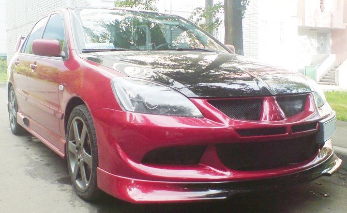 Накладка (юбка) переднего бампера "EVO" (Для бампера EVO) для Mitsubishi Lancer IX (2003-2009) купить недорого с доставкой в Пушкино