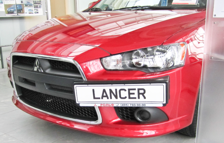 Рамка под номер на передний бампер (текстурный пластик) для Mitsubishi Lancer X (2010-2016) купить недорого с доставкой в Пушкино