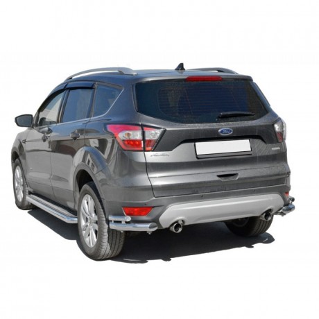 Защита заднего бампера «Уголки двойные» (d63,5) для Ford Kuga (2016-н.в.)(Окрашенное) купить недорого с доставкой в Пушкино
