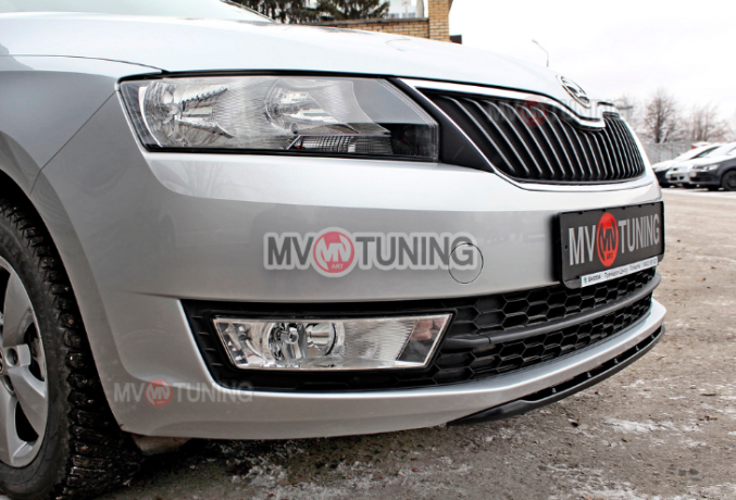 Спойлер переднего бампера (под покраску) для Skoda Rapid (2012-н.в.) купить недорого с доставкой в Пушкино