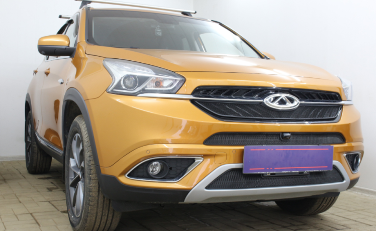 Защита радиатора "Standart" Chery Tiggo 7 (2016-2020) верх, чёрная купить недорого с доставкой в Пушкино